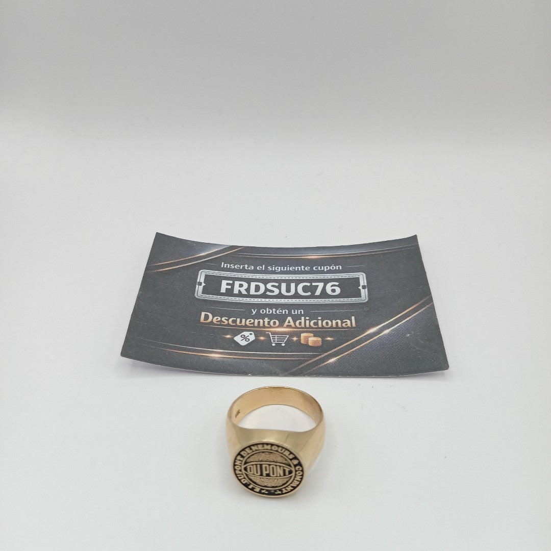 ANILLO CONMEMORATIVO ORO 14 K 9 GRMS (SEMINUEVO)