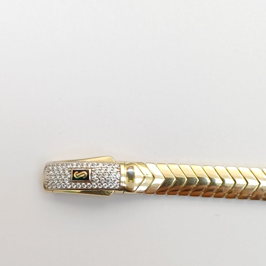 PULSERA CABALLERO MONACO ORO 10K 7.1 (NUEVO)
