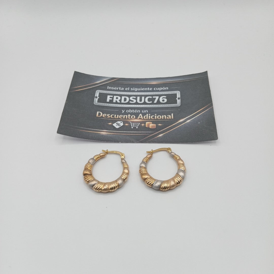 ARRACADAS PAR ORO, ORO COMBINADO 10 K 2.4 GRMS (SEMINUEVO)