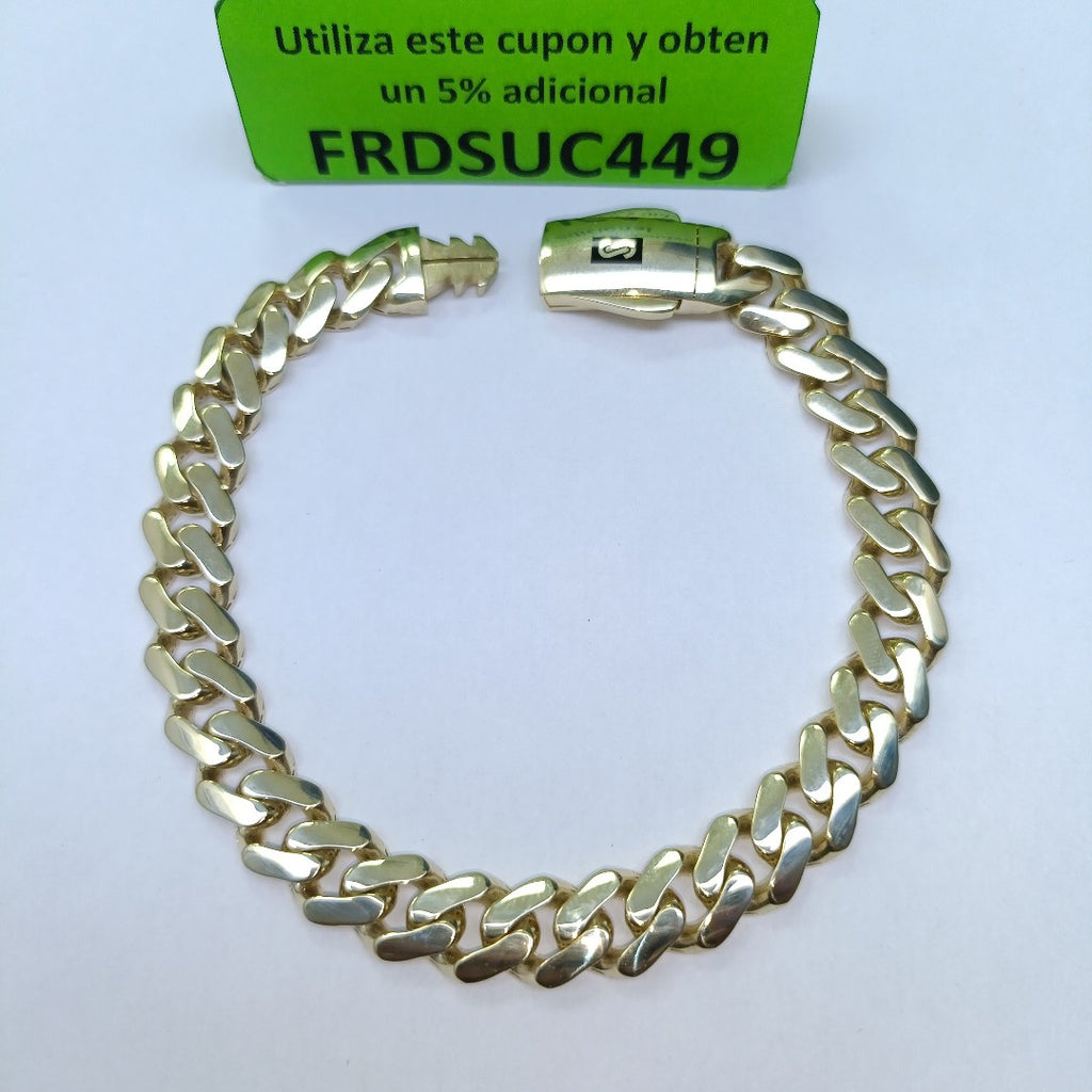PULSERA CABALLERO MONACO ORO 10K 11.5 (NUEVO)