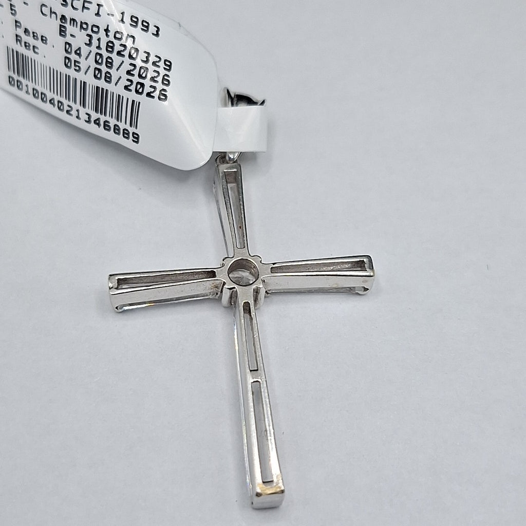 CRUZ, DIJE ORO, ORO BLANCO 14 K 4.3 GRMS (SEMINUEVO)