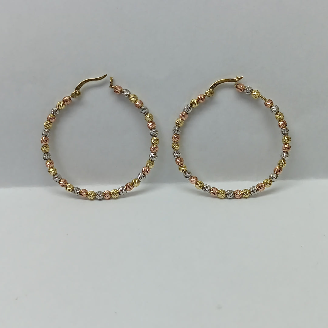 ARRACADAS PAR ORO, ORO COMBINADO 10 K 4.6 GRMS (SEMINUEVO)
