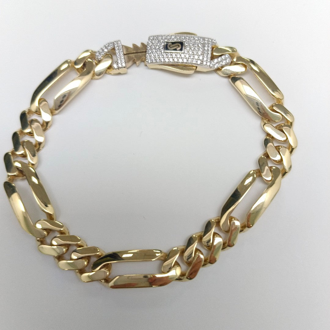 PULSERA CABALLERO MONACO ORO 14K 13.5 (NUEVO)