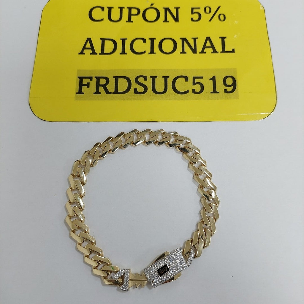 PULSERA CABALLERO MONACO ORO 14K 14.4 (NUEVO)