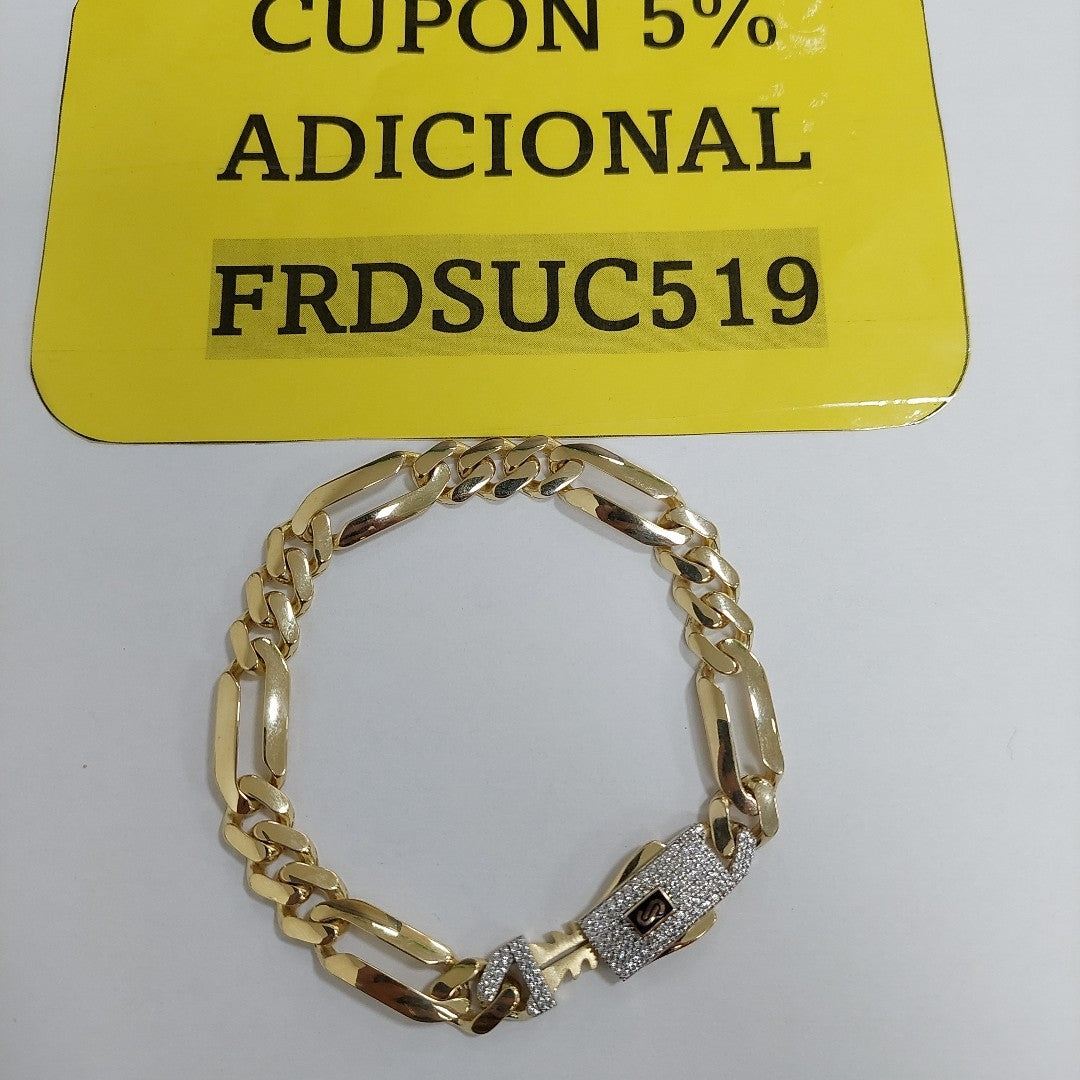 PULSERA CABALLERO MONACO ORO 14K 14.5 (NUEVO)