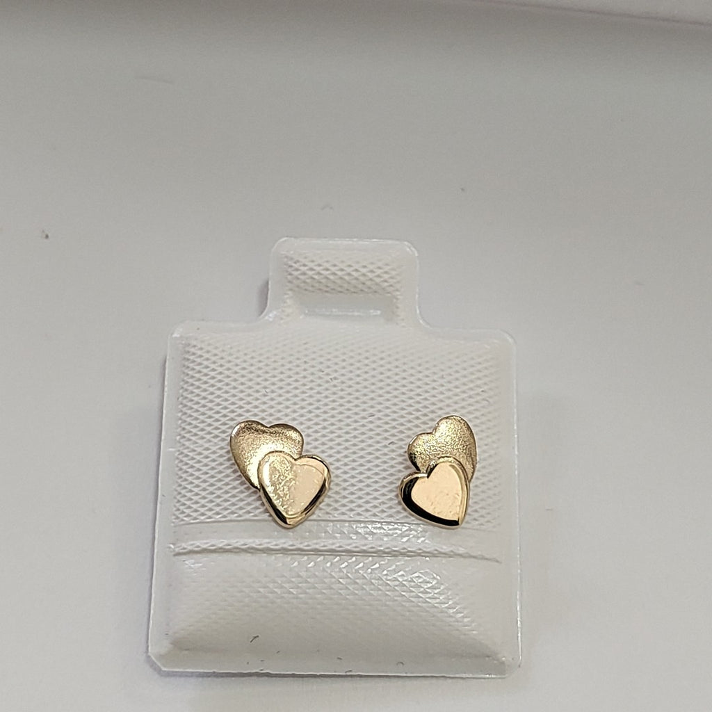 BROQUELES BROQUEL CORAZON DOBLE 14K 0.2171 GR (NUEVO)