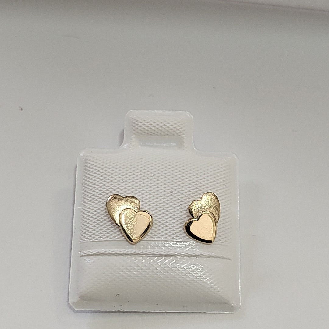 BROQUELES BROQUEL CORAZON DOBLE 14K 0.2171 GR (NUEVO)