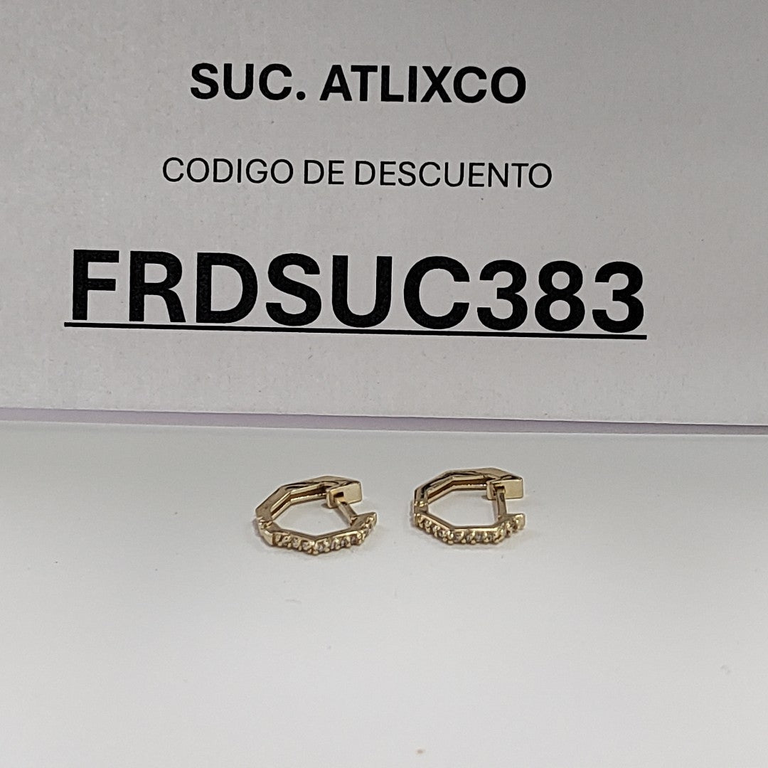 ARETES HUGGIES C CIRCONIAS 14K 1.7 GR (NUEVO)