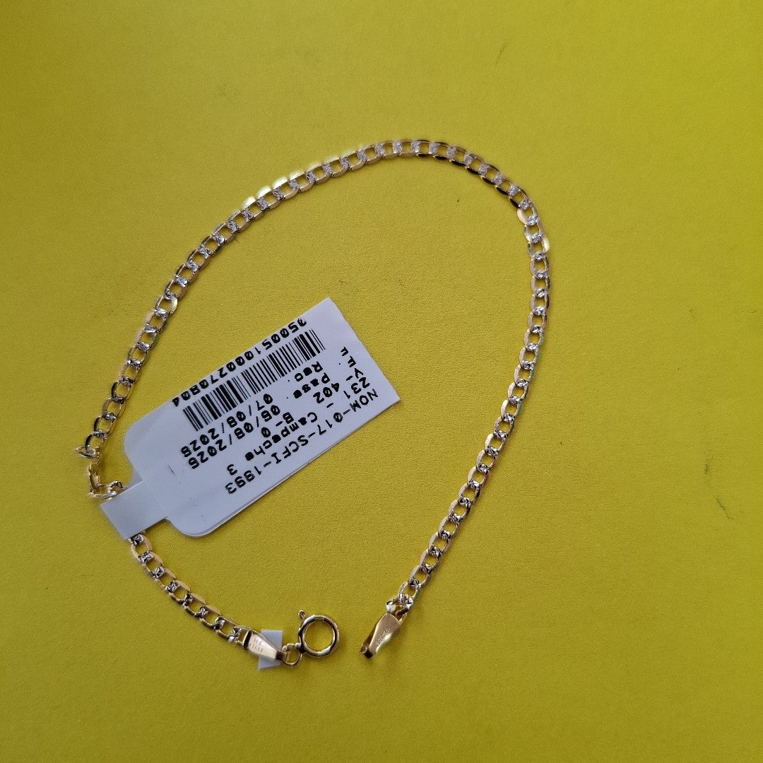 PULSERAS DAMA BARBADA DIAMANTADA ORO 14K 1.5 (NUEVO)