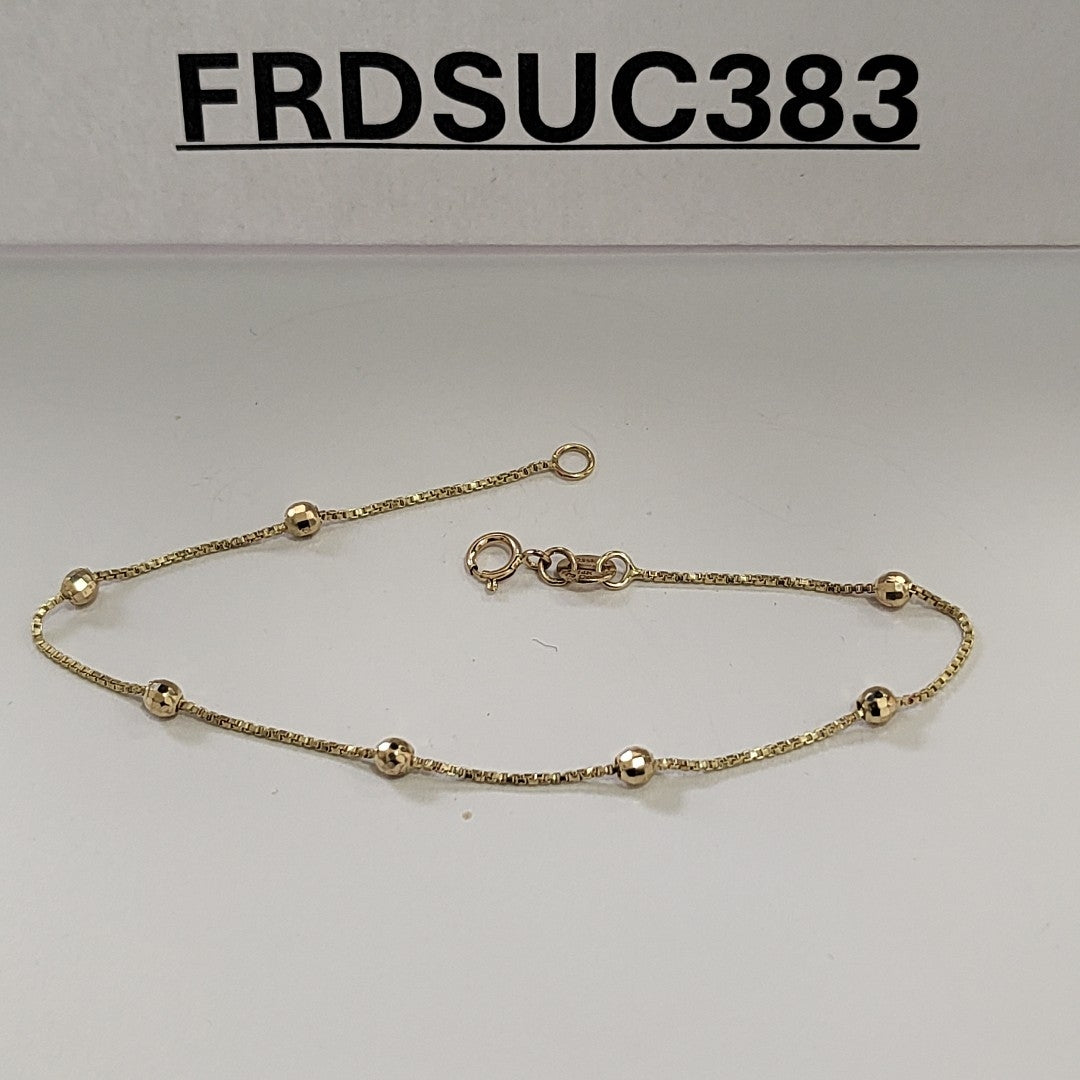 PULSERA ESPECIAL CON BOLITAS 14K 18 CM 1.4 GR (NUEVO)