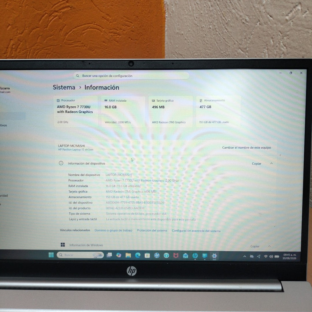 LAPTOP HP PAVILION 15-EH3000LA (2023) 512 GB SSD 16 GB RAM (SEMINUEVO)