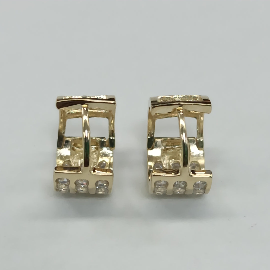 ARETES HUGGIES C CIRCONIA 14K 2.1 GR (NUEVO)