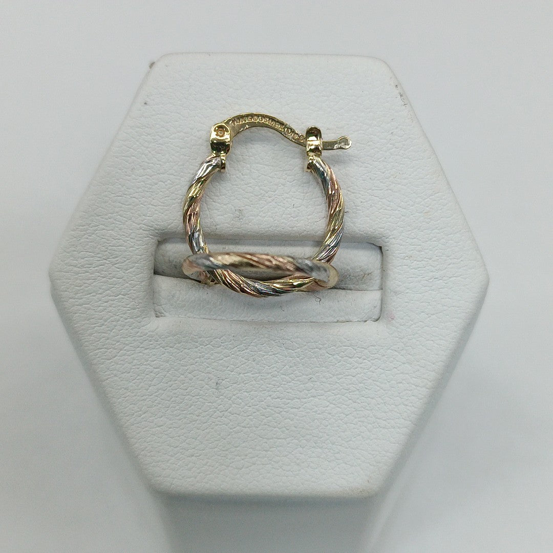 ARETES ARRACADAS COMBINADAS 14K 2 GR (NUEVO)
