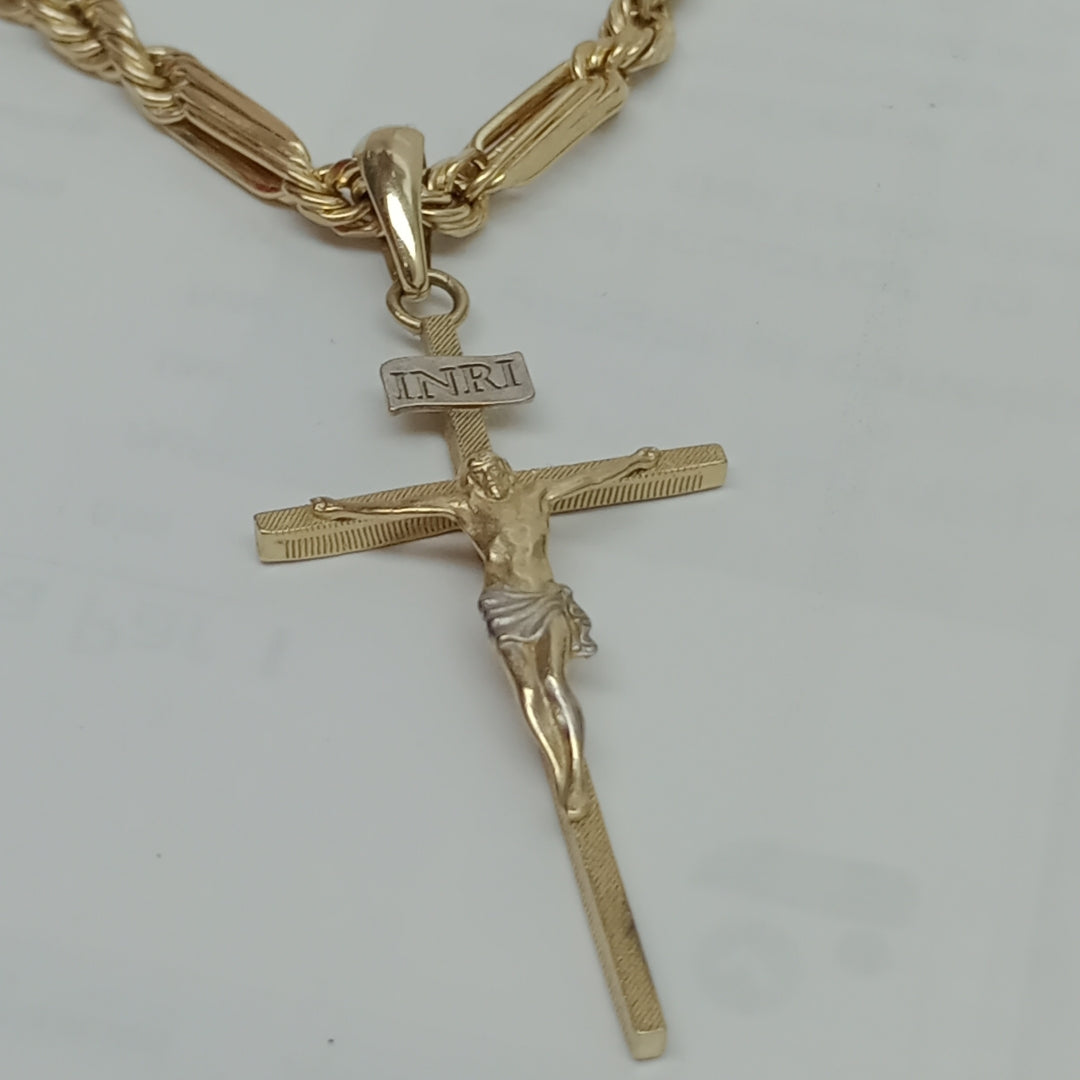 CADENA, CRUCIFIJO ORO 10 K 10.9 GRMS (SEMINUEVO)