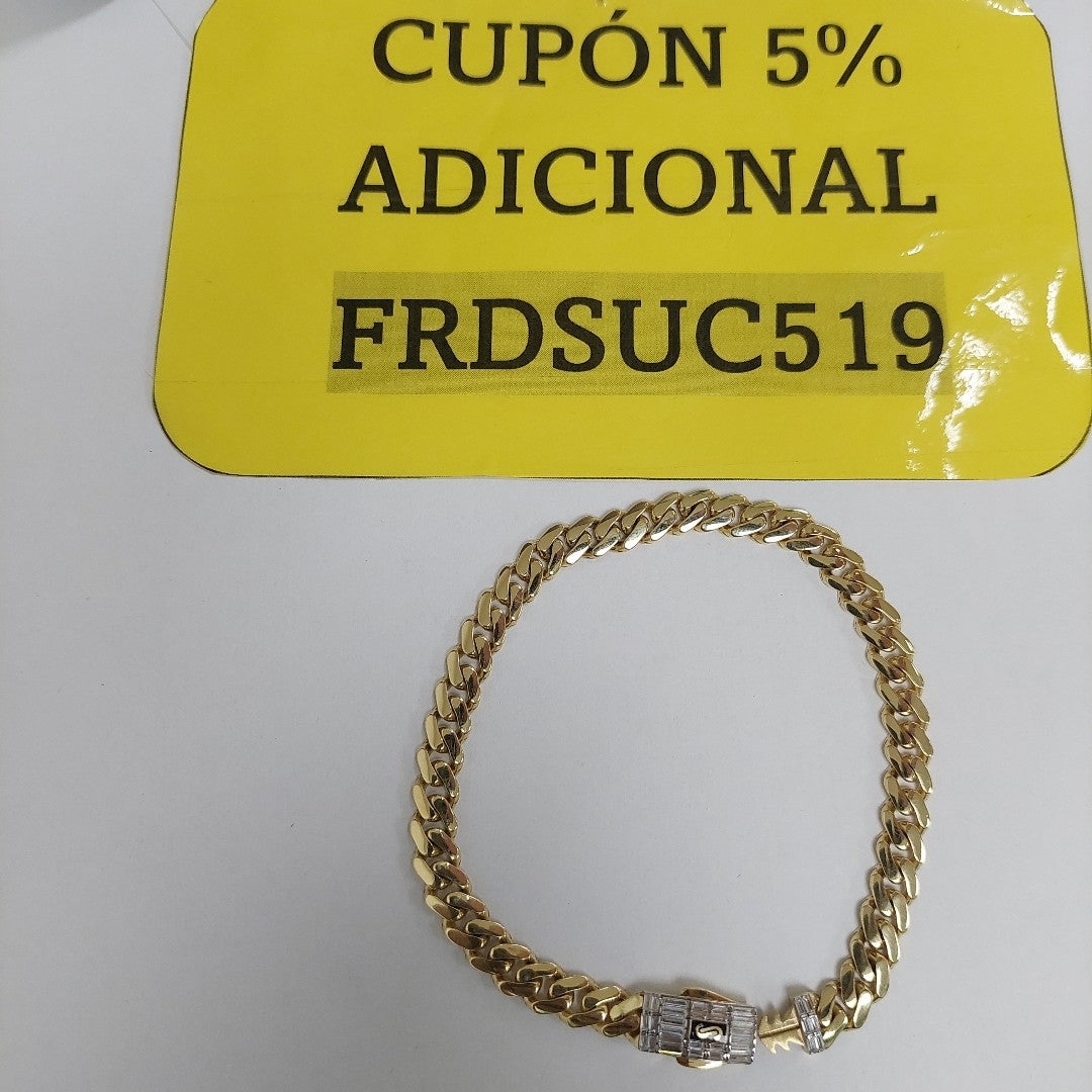 PULSERA CABALLERO MONACO ORO 10K 7.6 (NUEVO)