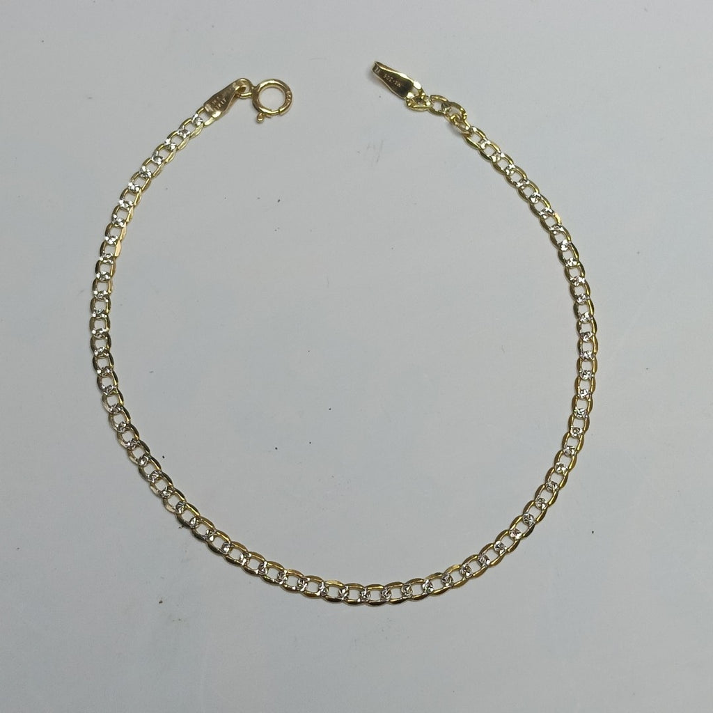 PULSERAS DAMA BARBADA DIAMANTADA ORO 14K 1.5 (NUEVO)