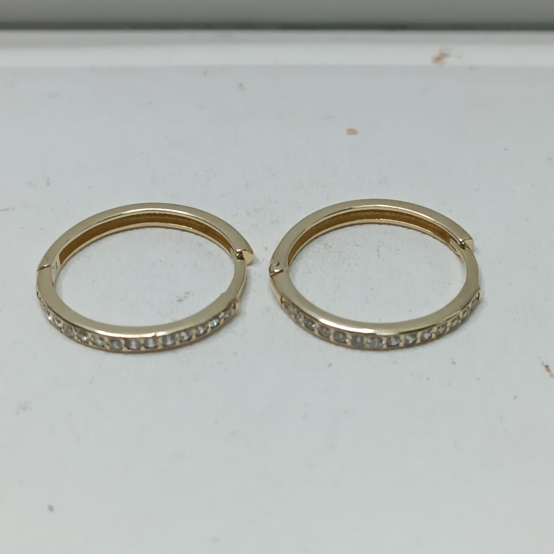 ARETES ARRACADAS C CIRCONIAS 14K 2 GR (NUEVO)