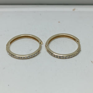 ARETES ARRACADAS C CIRCONIAS 14K 2 GR (NUEVO)