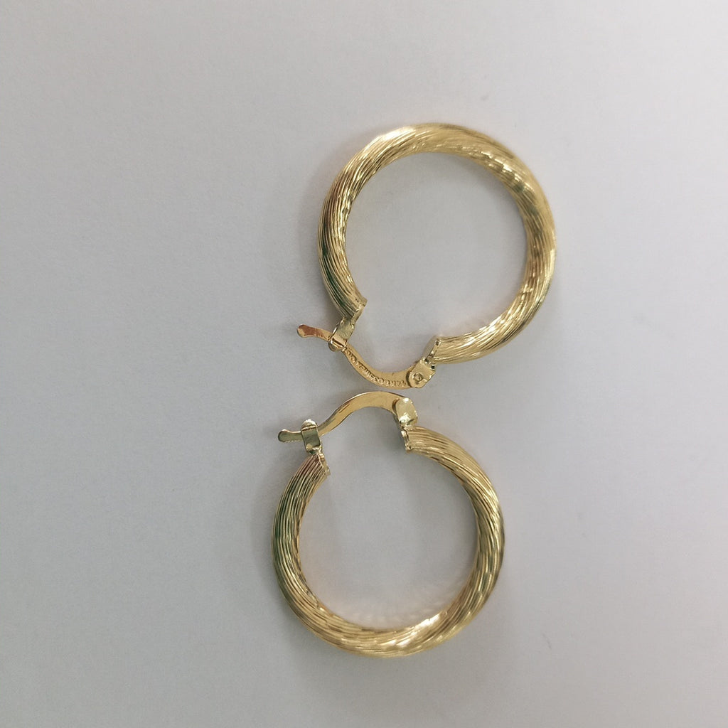 ARETES TEJIDO ARRACADAS ASTRIADAS 14K 2.7 GR (NUEVO)