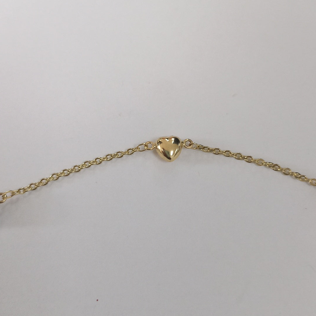 PULSERA ESP CON CORAZONES COMBINADOS 14K 18 CM 1.6 GR (NUEVO)