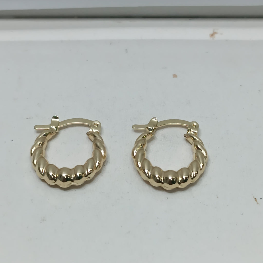 ARETES ARRACADAS TZL HUECAS 14K 1.5 GR (NUEVO)