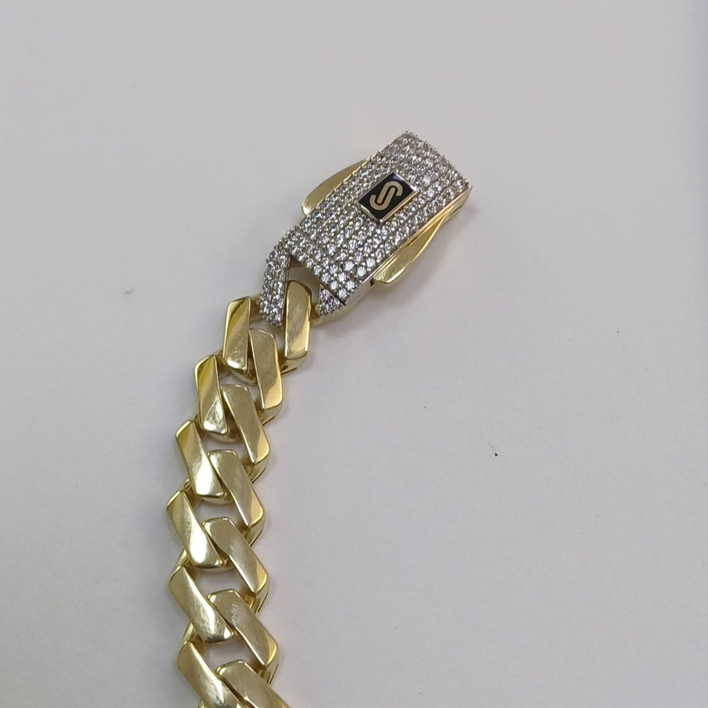 PULSERA CABALLERO MONACO ORO 10K 12.9 (NUEVO)