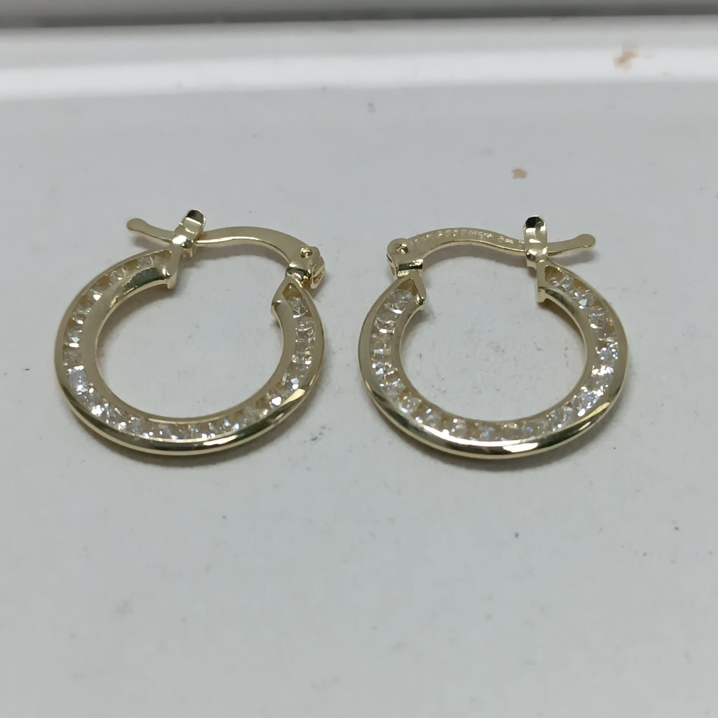 ARETES ARRACADAS CON CIRCONIAS 14K 2.3 GR (NUEVO)