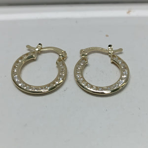 ARETES ARRACADAS CON CIRCONIAS 14K 2.3 GR (NUEVO)