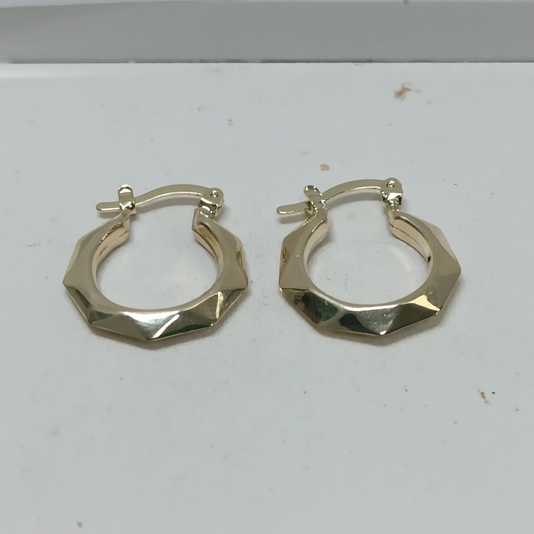 ARETES TEJIDO ARRACADAS FACETADAS 14K 1.8 GR (NUEVO)
