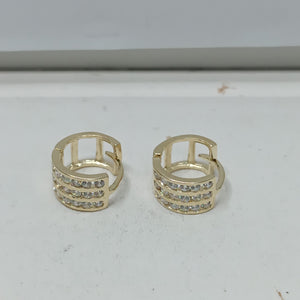 ARETES HUGGIES C CIRCONIA 14K 2.2 GR (NUEVO)
