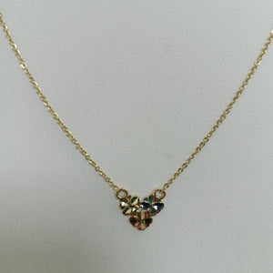 CADENA TEJIDO GARGANTILLA ESPECIAL C FLORES 14K 45 CM 2.9 GR (NUEVO)