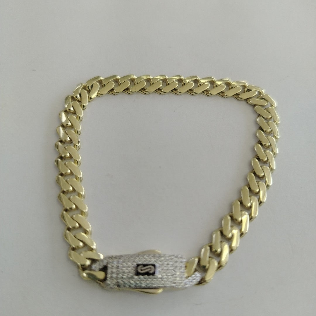 PULSERA MONACO ORO 10K 6.4 (NUEVO)