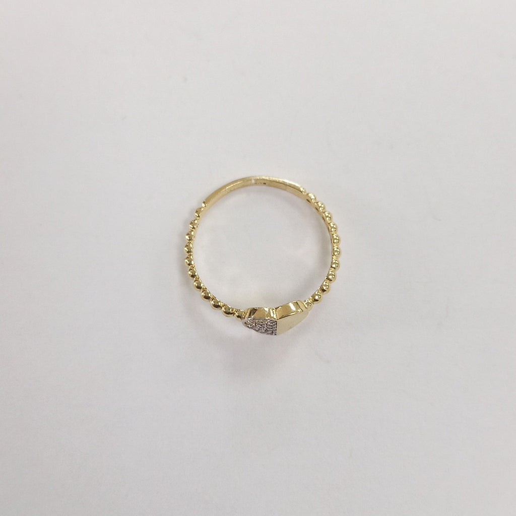 ANILLO ANILLITO FIG CORAZON C CIRCONIAS 14K 7 TALLA 1.6 GR (NUEVO)