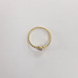 ANILLO ANILLITO FIG CORAZON C CIRCONIAS 14K 7 TALLA 1.6 GR (NUEVO)
