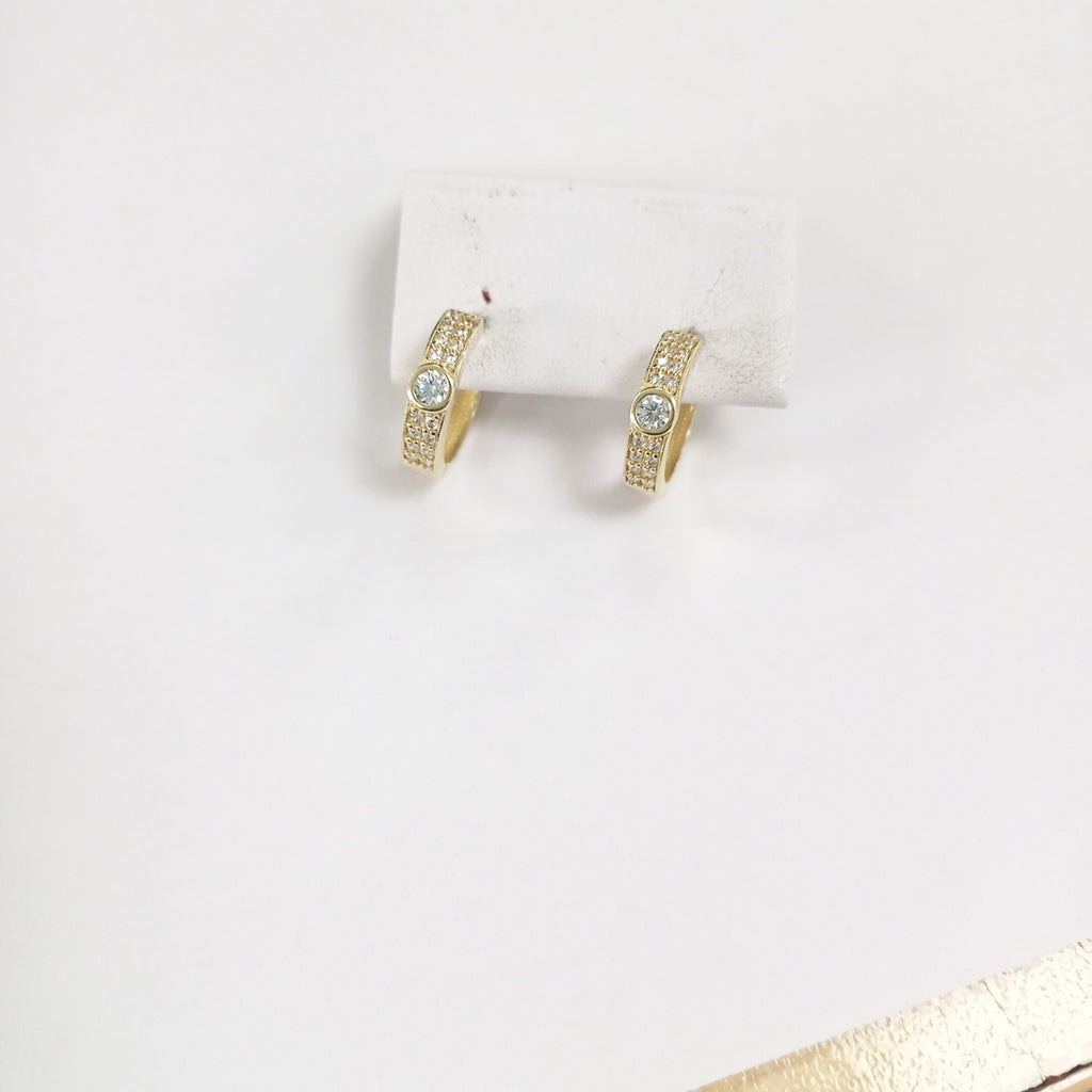 ARETES ARRACADAS C CIRCONIAS 10K 2.6 GR (NUEVO)