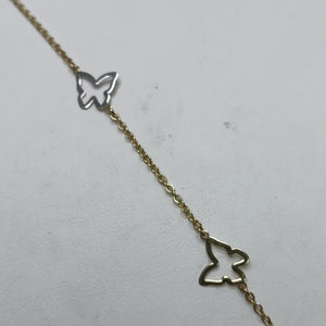 PULSERA ESPECIAL C MARIPOSAS 14K 18 CM 1.7 GR (NUEVO)