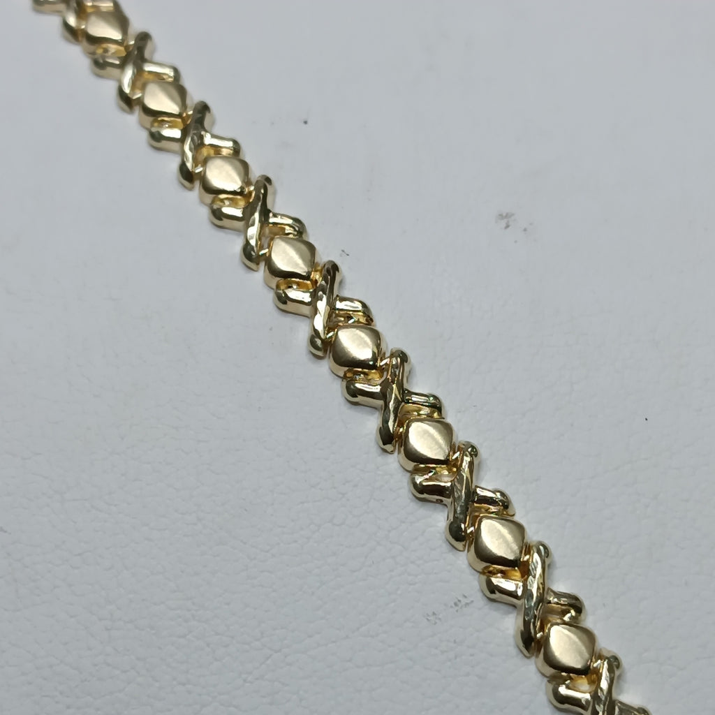 PULSERA ESPECIAL XOXO 14K 18 CM 6.1 GR (NUEVO)