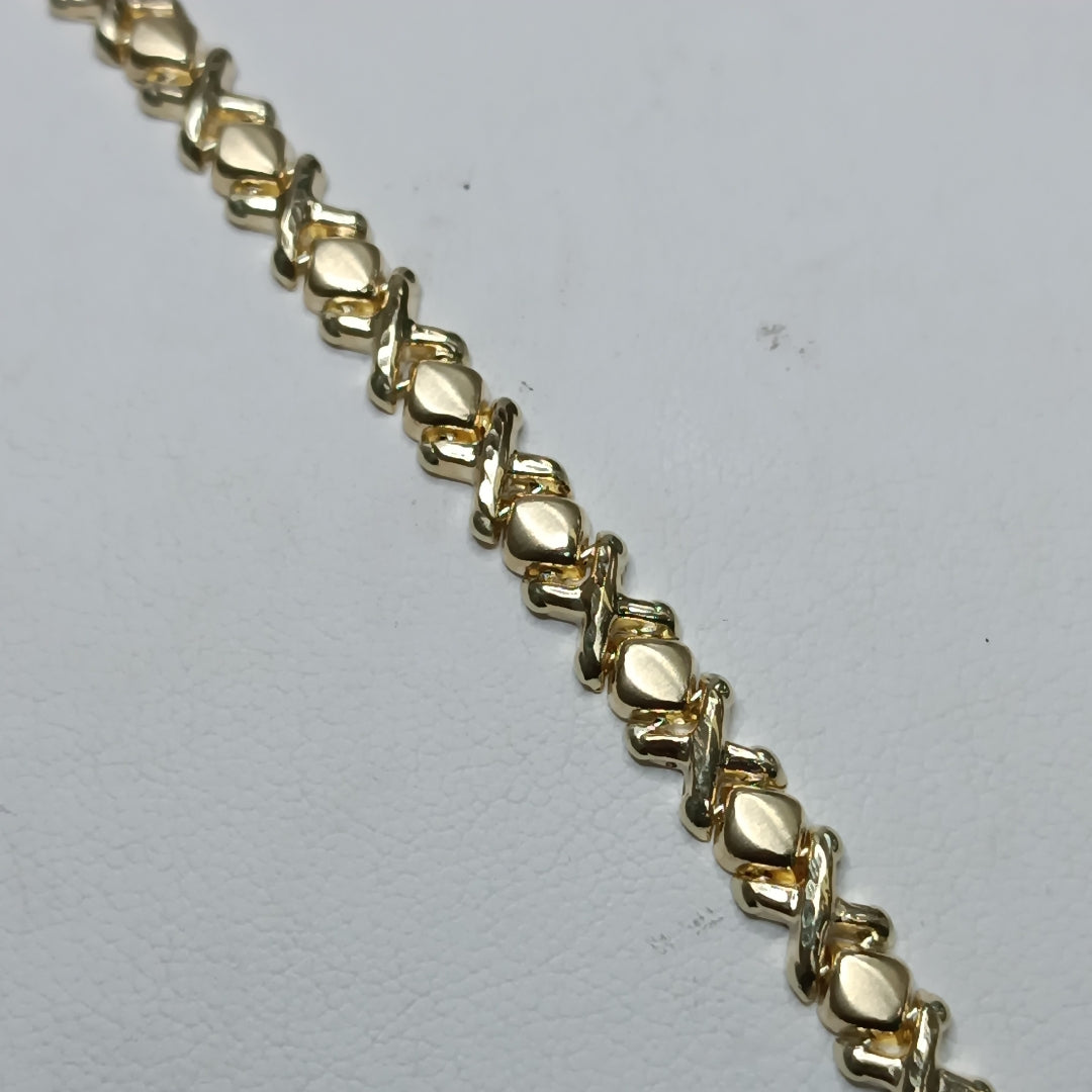 PULSERA ESPECIAL XOXO 14K 18 CM 6.1 GR (NUEVO)