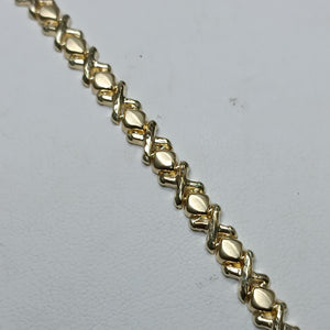 PULSERA ESPECIAL XOXO 14K 18 CM 6.1 GR (NUEVO)