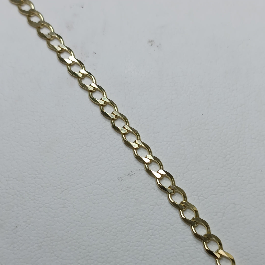PULSERA TEJIDO BARBADA 14K 18 CM 3.4 GR (NUEVO)