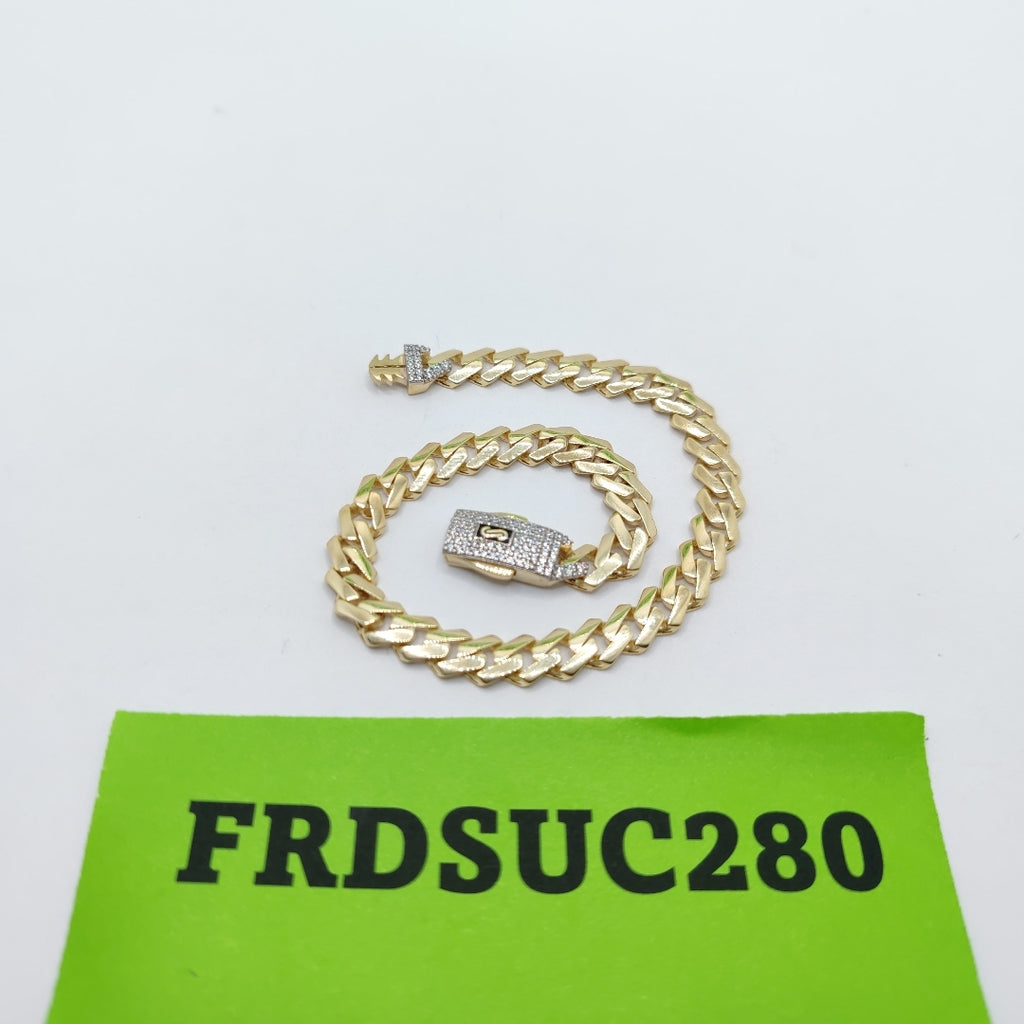 PULSERA CABALLERO MONACO ORO 10K 7.6 (NUEVO)