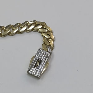 PULSERA CABALLERO MONACO ORO 10K 7.7 (NUEVO)