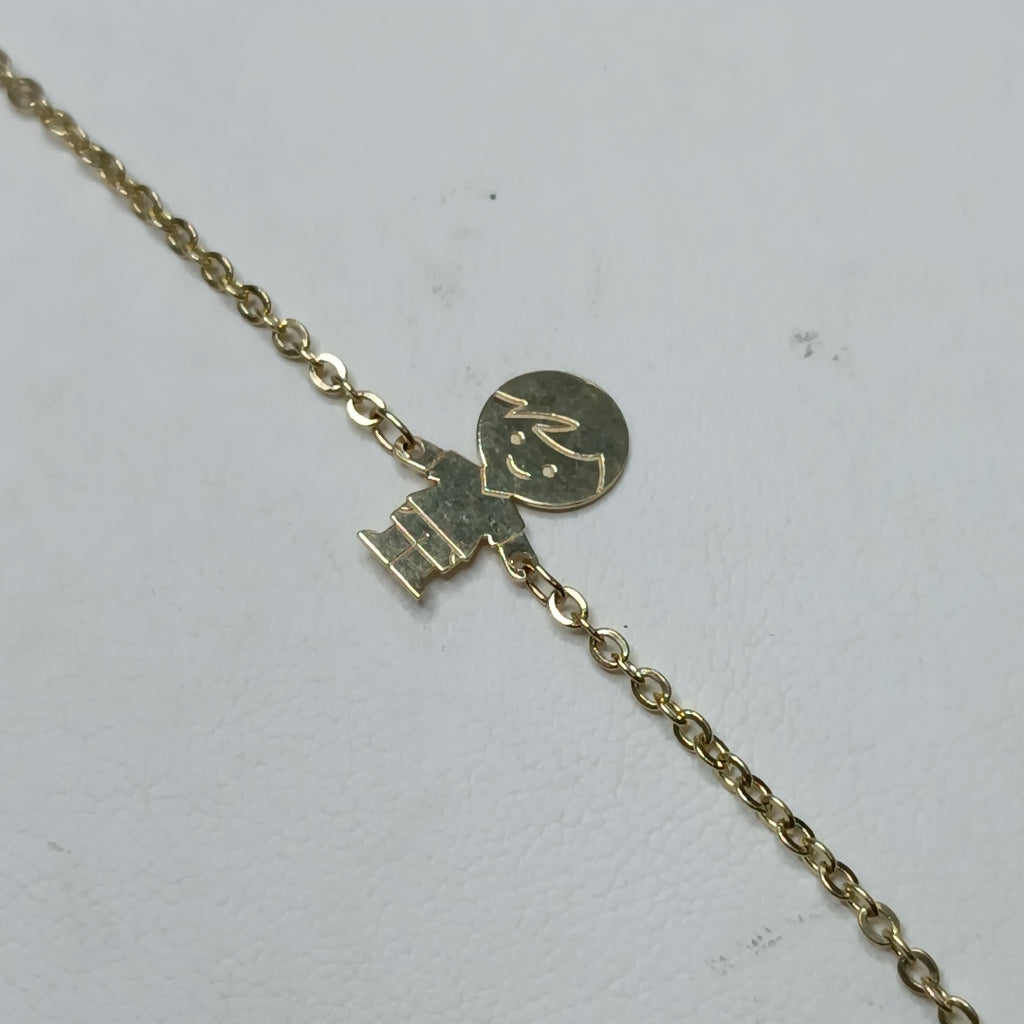 PULSERA TEJIDO ESPECIAL FIG NIÑO 14K 18 CM 1.4 GR (NUEVO)