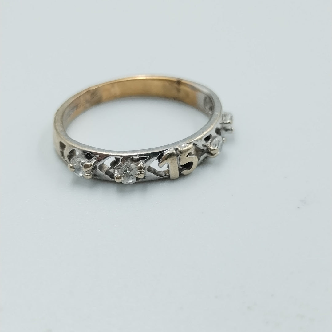 ANILLITO ORO COMBINADO 14 K 2,20 GRMS (SEMINUEVO)