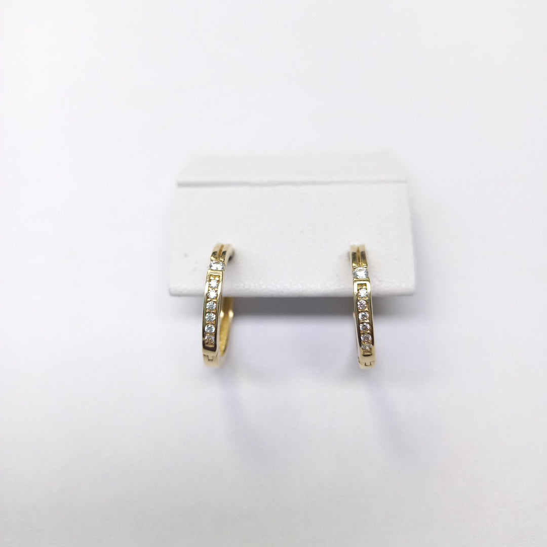ARETES ARRACADAS C CIRCONIAS 14K 2.3 GR (NUEVO)
