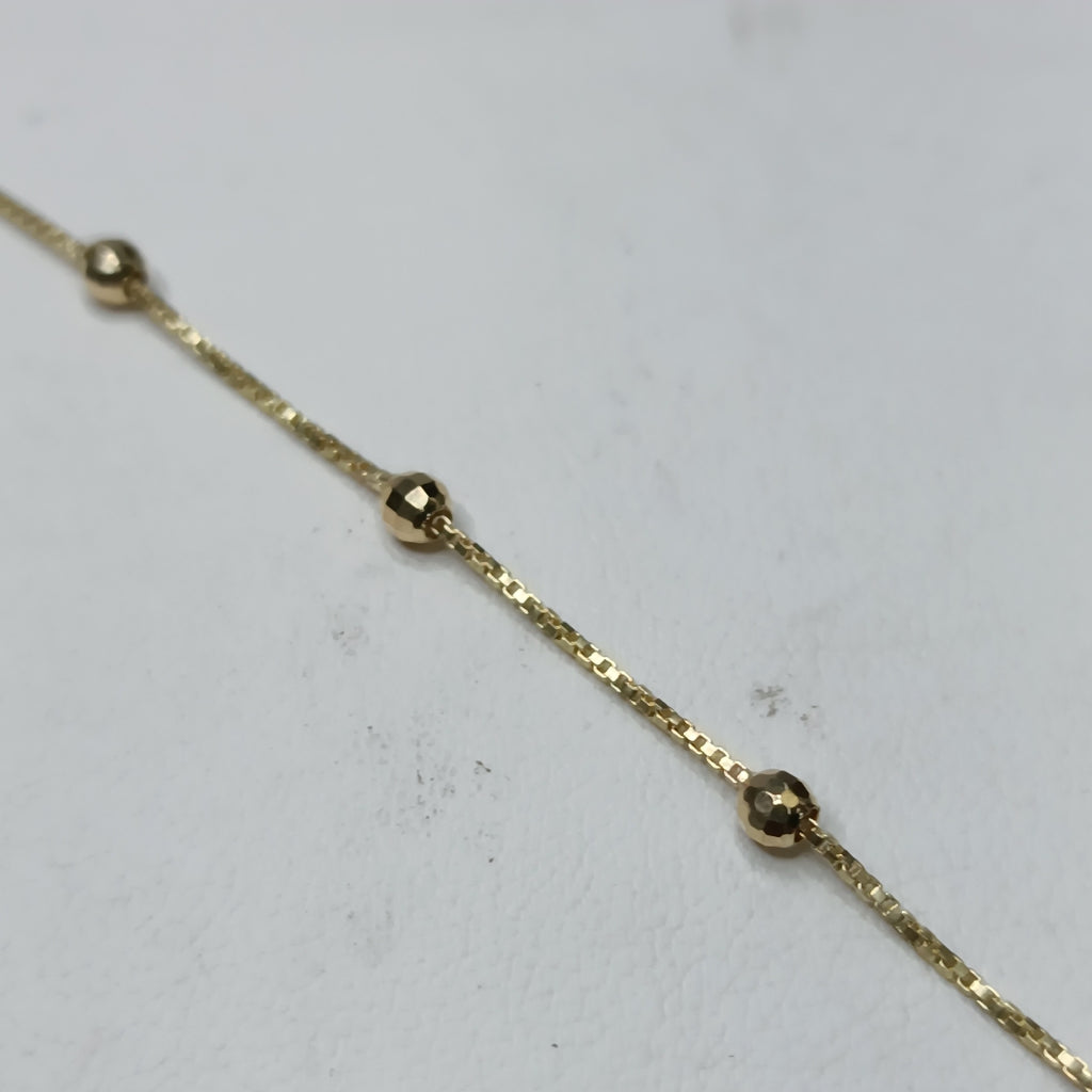 PULSERA ESPECIAL CON BOLITAS 14K 18 CM 1.4 GR (NUEVO)