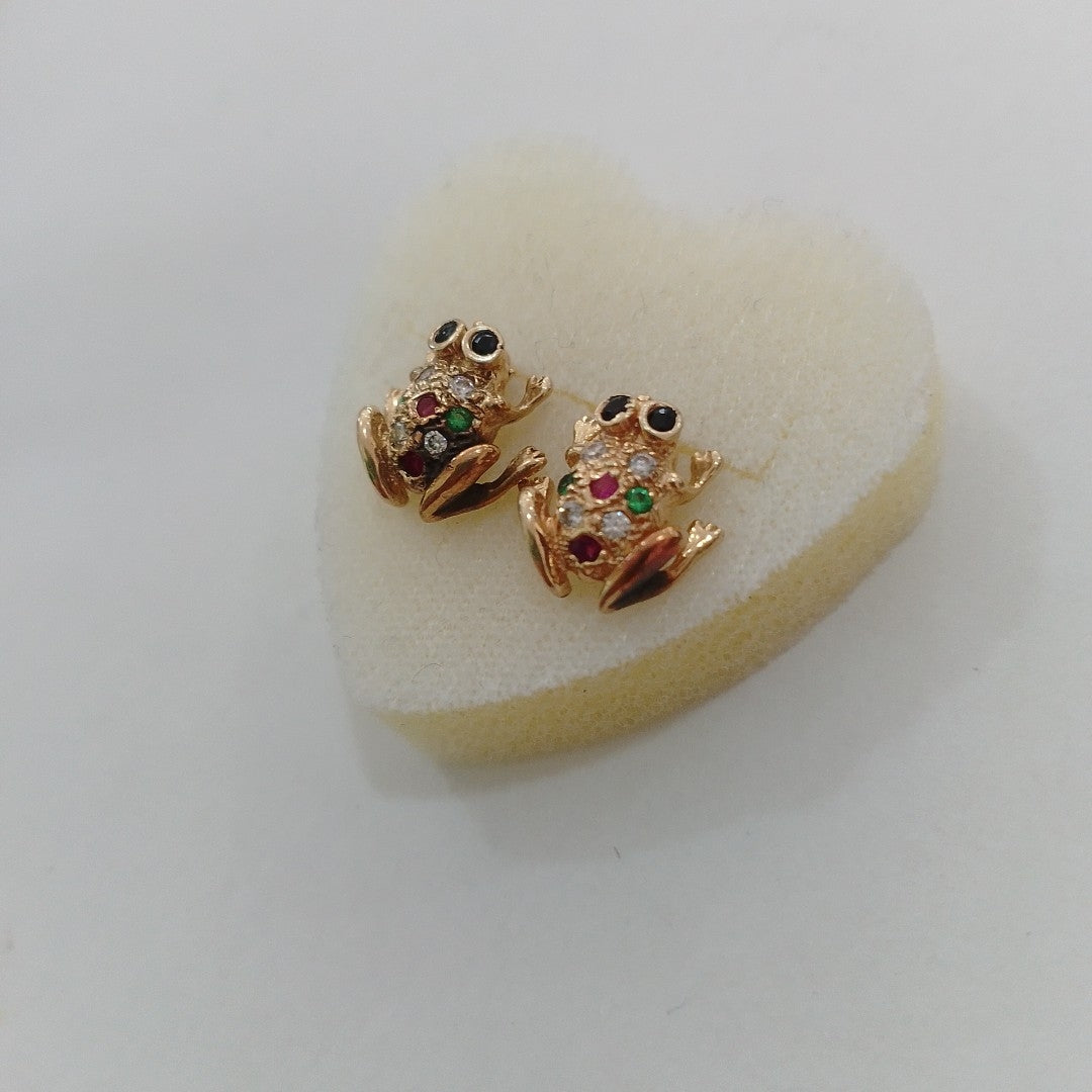 BROQUELES PAR ORO 14 K 3,10 GRMS (SEMINUEVO)