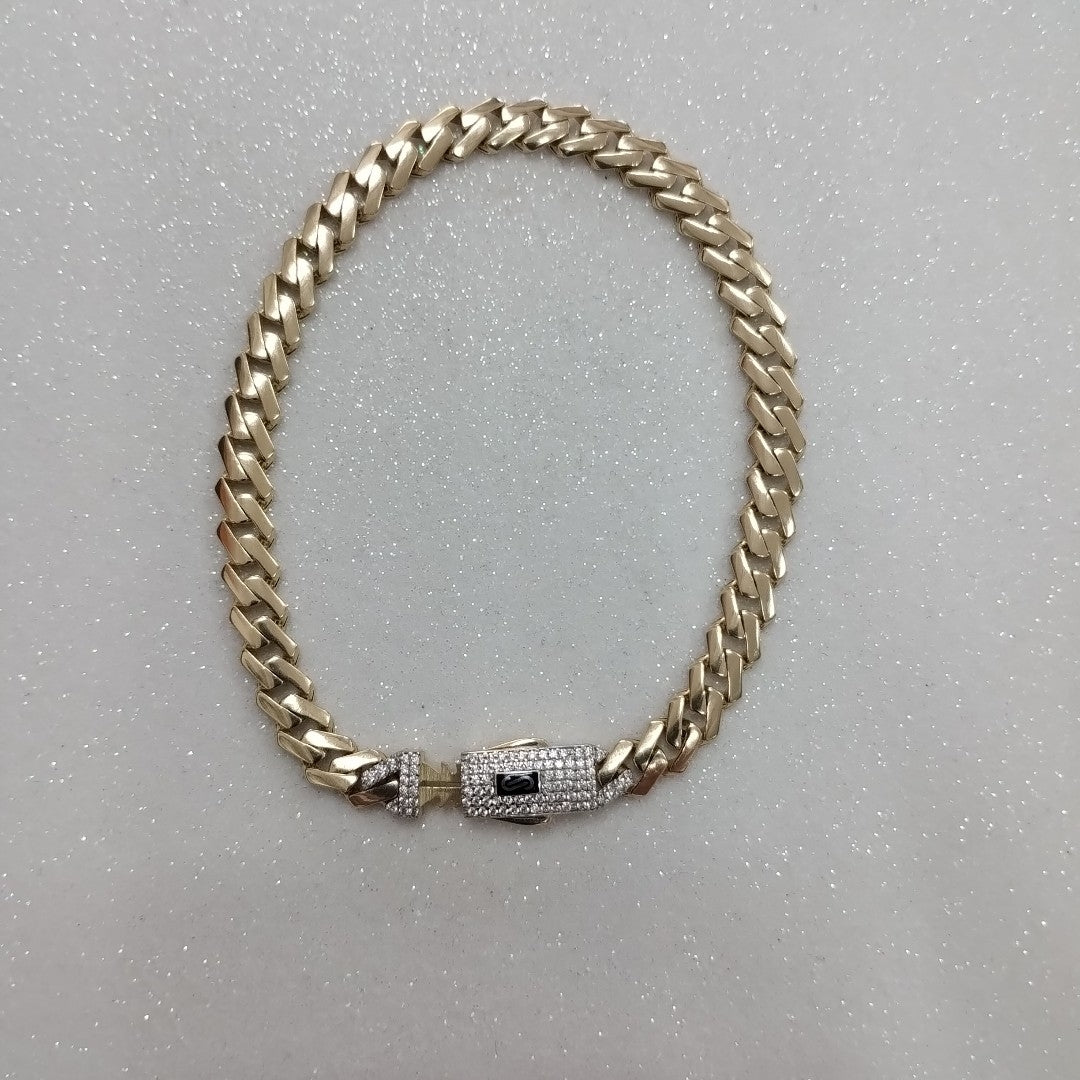 PULSERA CABALLERO MONACO ORO 10K 8.2 (NUEVO)