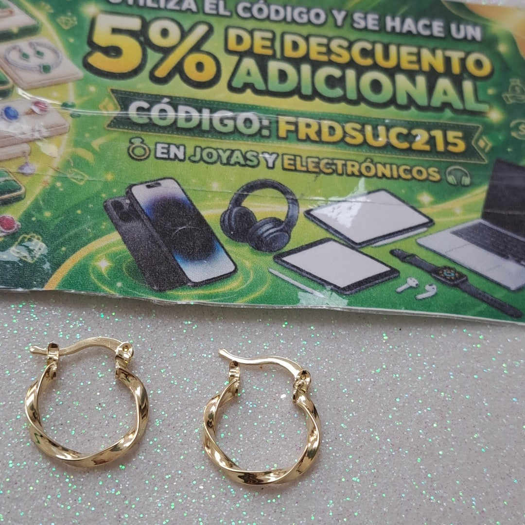 ARETES ARRACADAS TORZAL 14K 1.2 GR (NUEVO)