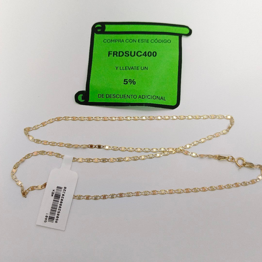 CADENAS TEJIDO GUCHI ORO 10K 55 CM 2.8 GR (NUEVO)